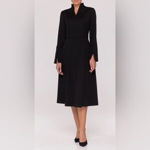 Tavrovska Black Fit and Flare High Neck Midi Dress Size EU 46 US 12